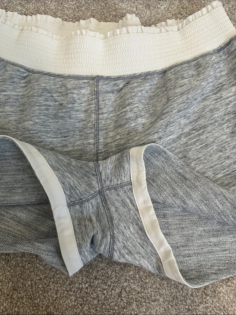 lululemon athletica Gray Heather Athletic Shorts with White Trim